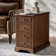Williams End Table With Hooded Caster Wheels And Built-In Outlets