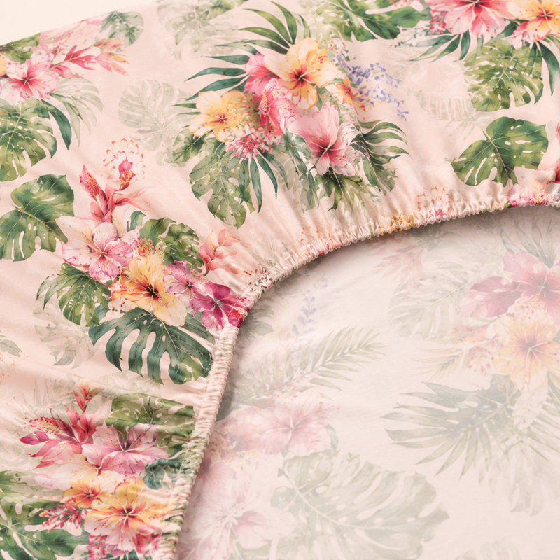 Floral Bedspread Set, Peach Blush Tropical, King