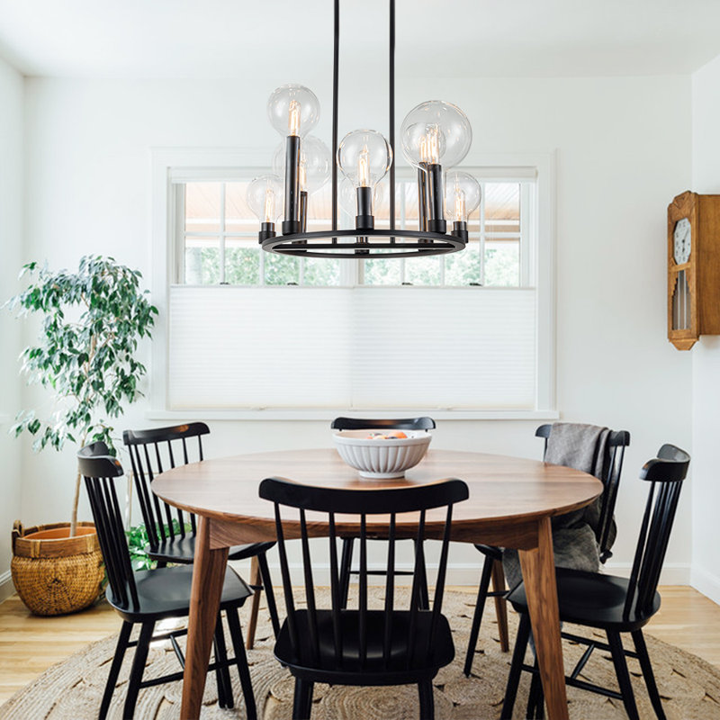 Vandra 8 - Light Dimmable Wagon Wheel Chandelier
