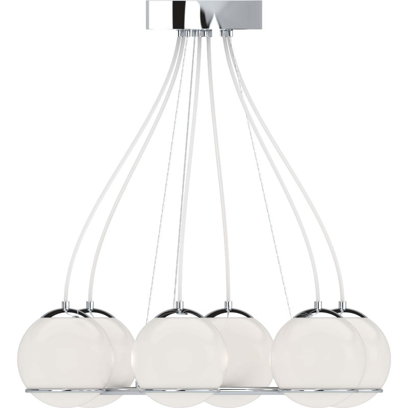 Lustre d'intérieur 6 lumières à DEL en chrome sphérique Preston