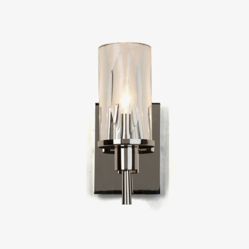 Fiammi 1 - Light Candle Wall Light, Smoke, Polisheded Nickel