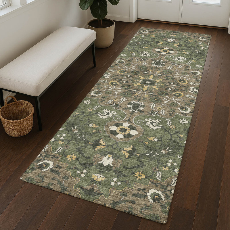 Machine Washable Indoor/Outdoor Chantille ACN2463 Traditional Rug, 2'3" x 7'6" Runner, Brown