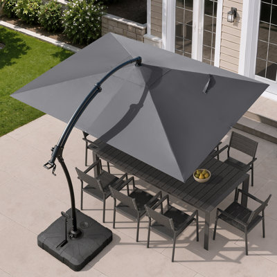 9*11 Ft. Rectangular  Patio Cantilever Umbrella With Base