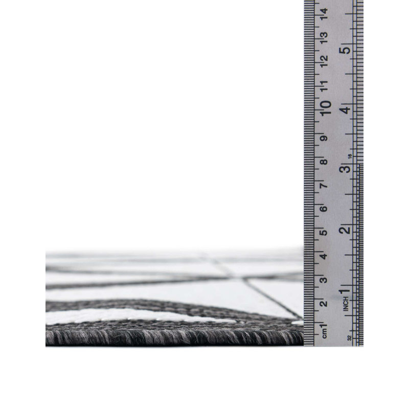 Tapis intérieur / extérieur d'extérieur moderne, Rond 6 pi 1 po