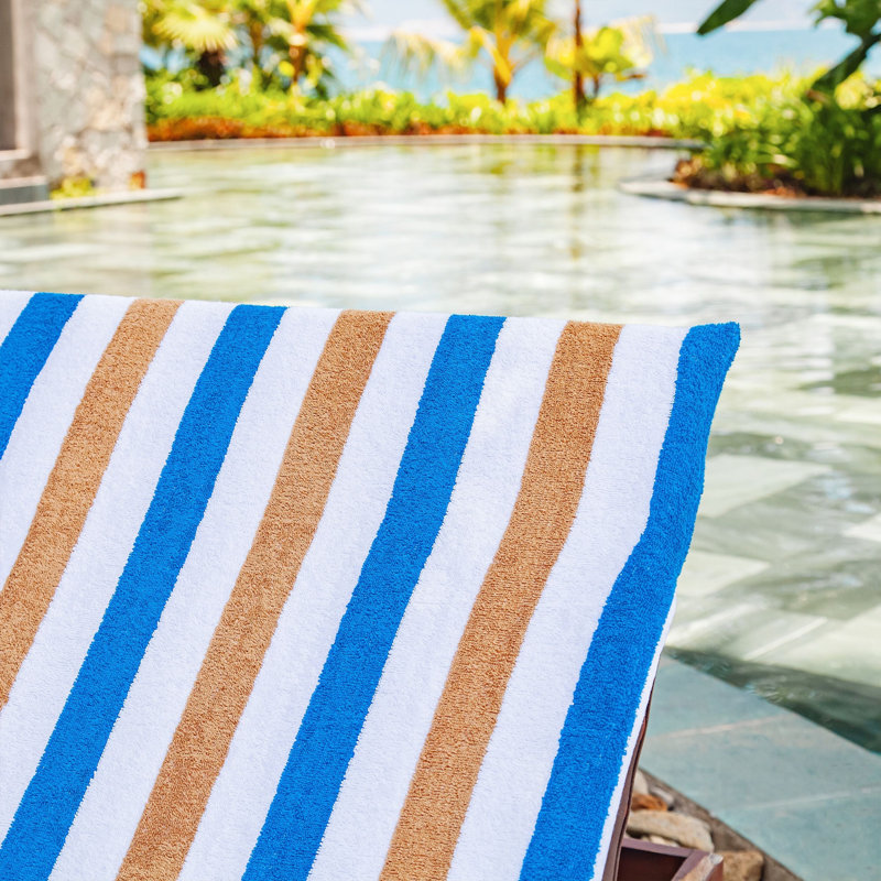 Cabo Cabana Chaise Cover 30x85 (2/Pack), Navy/Beige