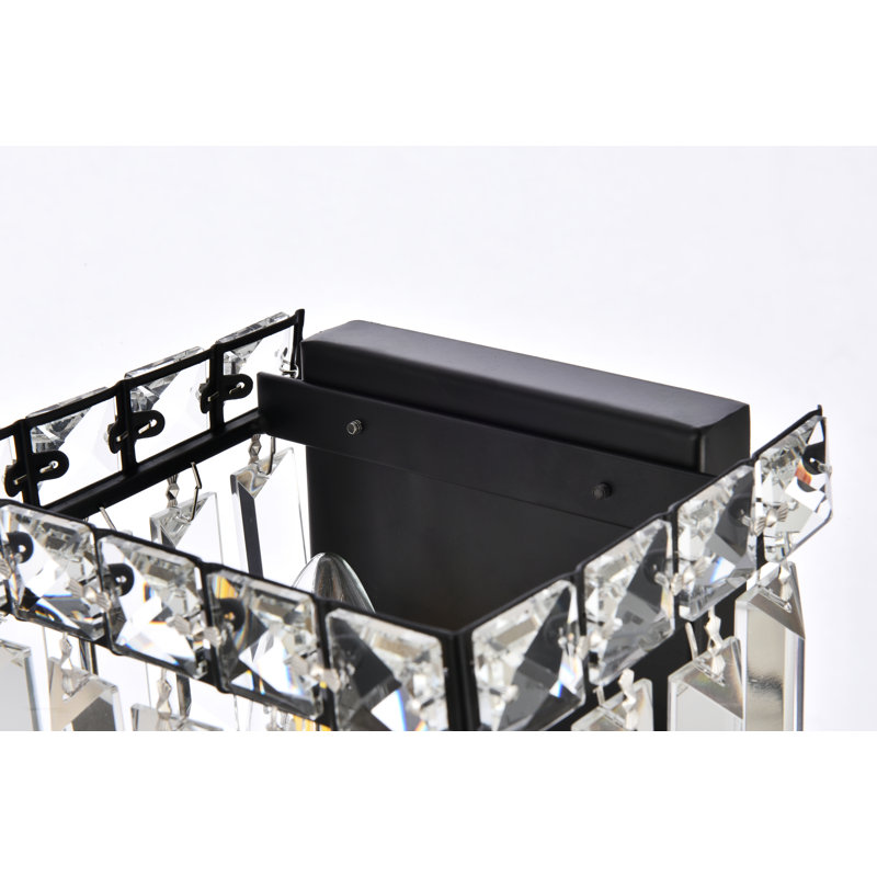 Baldrik Dimmable Flush Mounted Sconce, Black, 2 Lights, 12" H x 6" W x 6" D