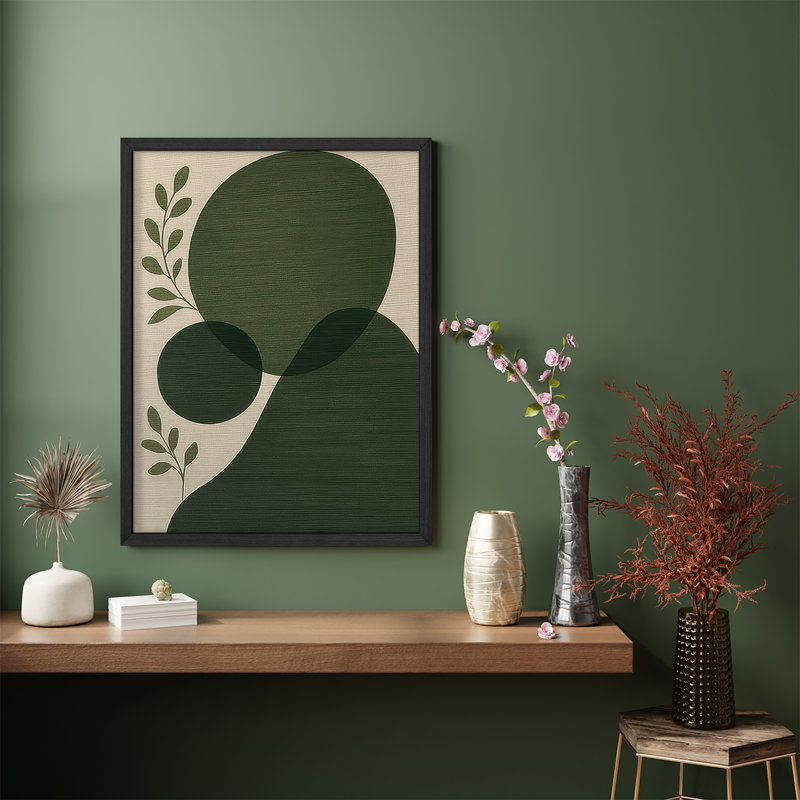 Reproduction d'art encadrée abstraite pour décoration intérieure moderne - 11 po x 14 po, H 14 po x l 11 po, Noir