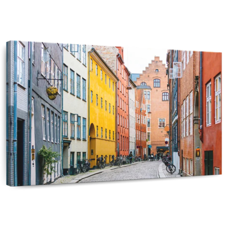 Street In Copenhagen, 8" H x 12" W, Wrapped Canvas