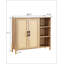 Armoire de rangement Mid-Century moderne avec portes en rotin tissé