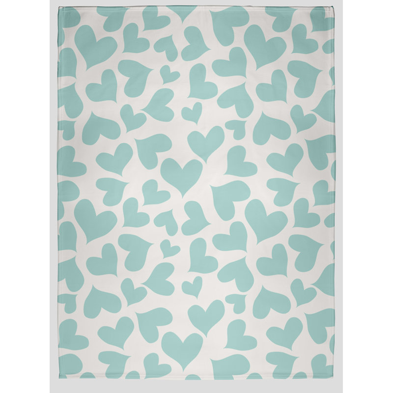 Jeté Saint-Valentin, L 30 po x L 39,75 po, Motif ondulé / bleu