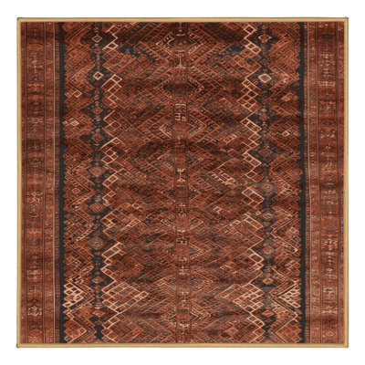 Machine Washable Persian Brown Area Rug