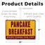 Enseigne en plastique 8 po x 12 po Pancakes