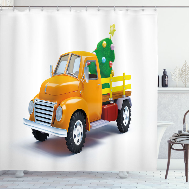 Rideau de douche à chariot simple noël, H 75 po x l 69 po