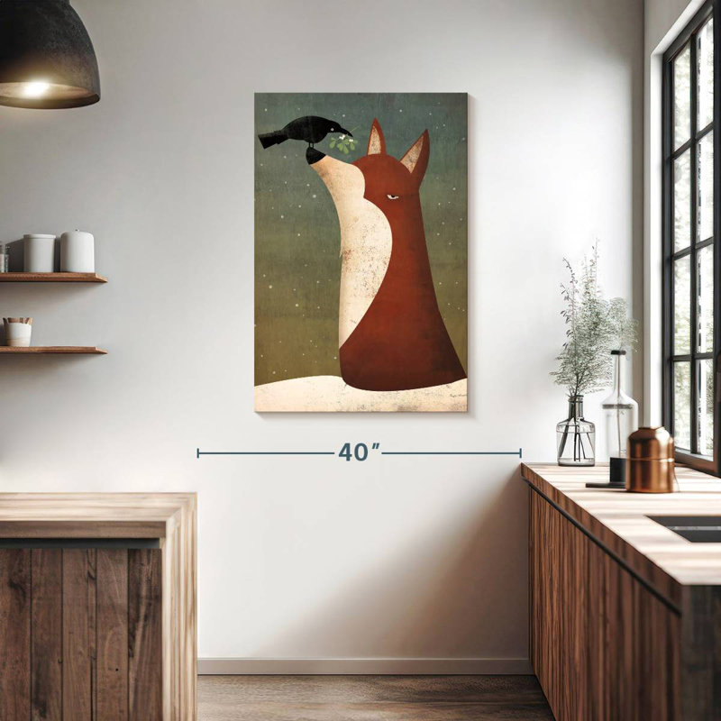 Brampt Fox And Mistletoe, 39" H x 26" W