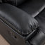 Causeuse inclinable de luxe en cuir véritable de 74 po avec porte-gobelets et console de rangement Rehana-348438997