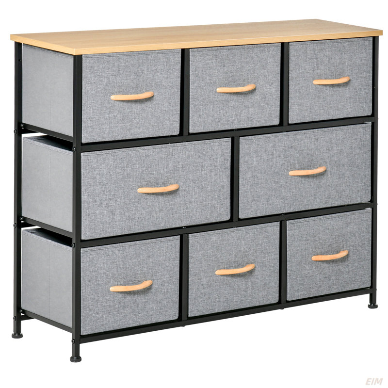 Commode 8 tiroirs, Gris