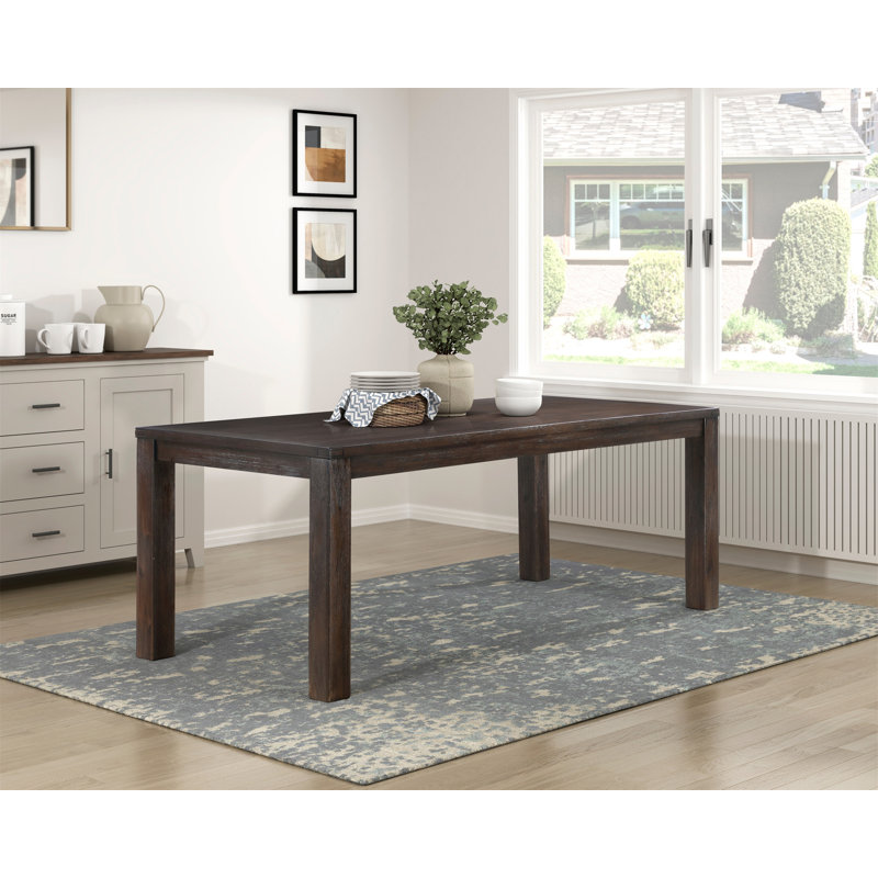 Ensemble de salle à manger 9 pièces brun foncé et tissu gris avec chaises d'appoint 8X
