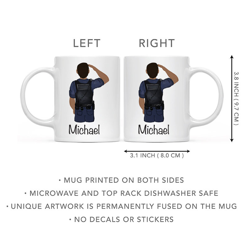 Tasse à café personnalisée, Policier homme jaune / noir 29, Oui