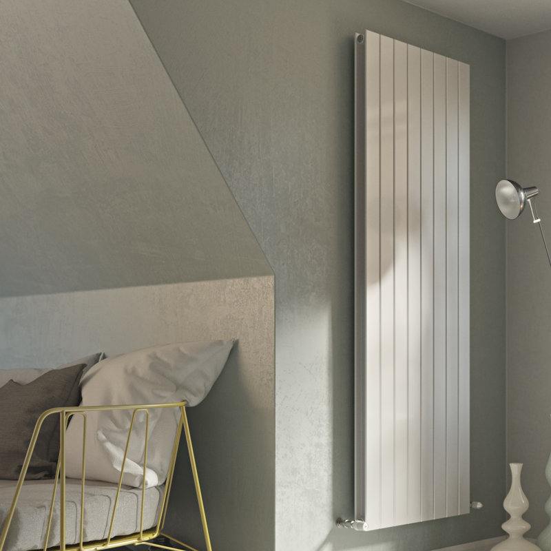 Andrew Vertical Designer Radiator, 150cm H x 44.5cm W x 7.1cm D, White, 1