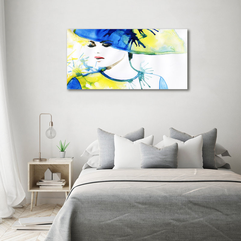 A Woman In A Hat - Wrapped Canvas Print