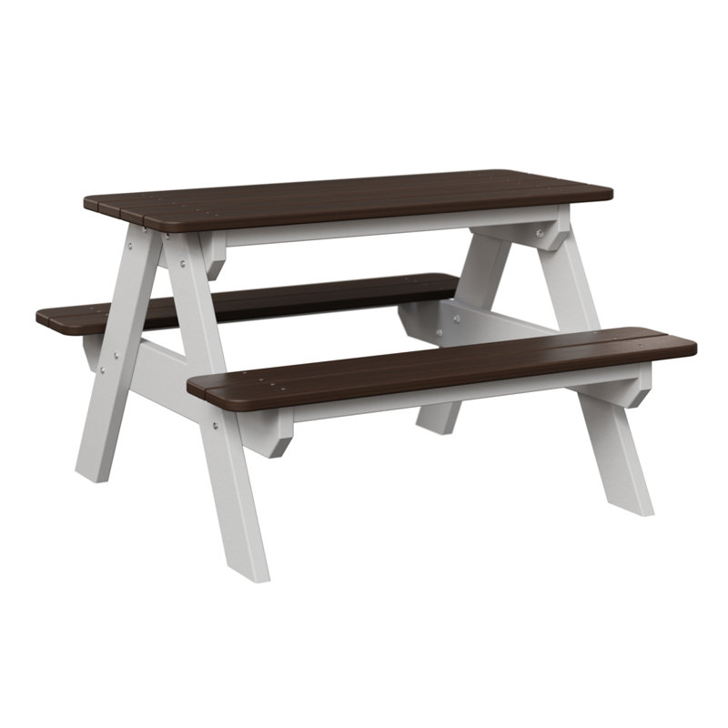Table de pique-nique rectangulaire pour enfants Berlin Gardens, Noyer brésilien / blanc