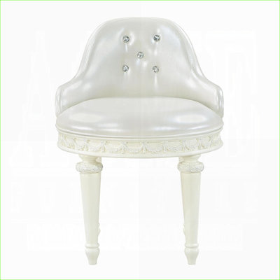 Fauteuil d'appoint pivotant capitonné ivoire, siège de meuble-lavabo rembourré pour adultes, fauteuil polyvalent pour le salon de la chambre à coucher