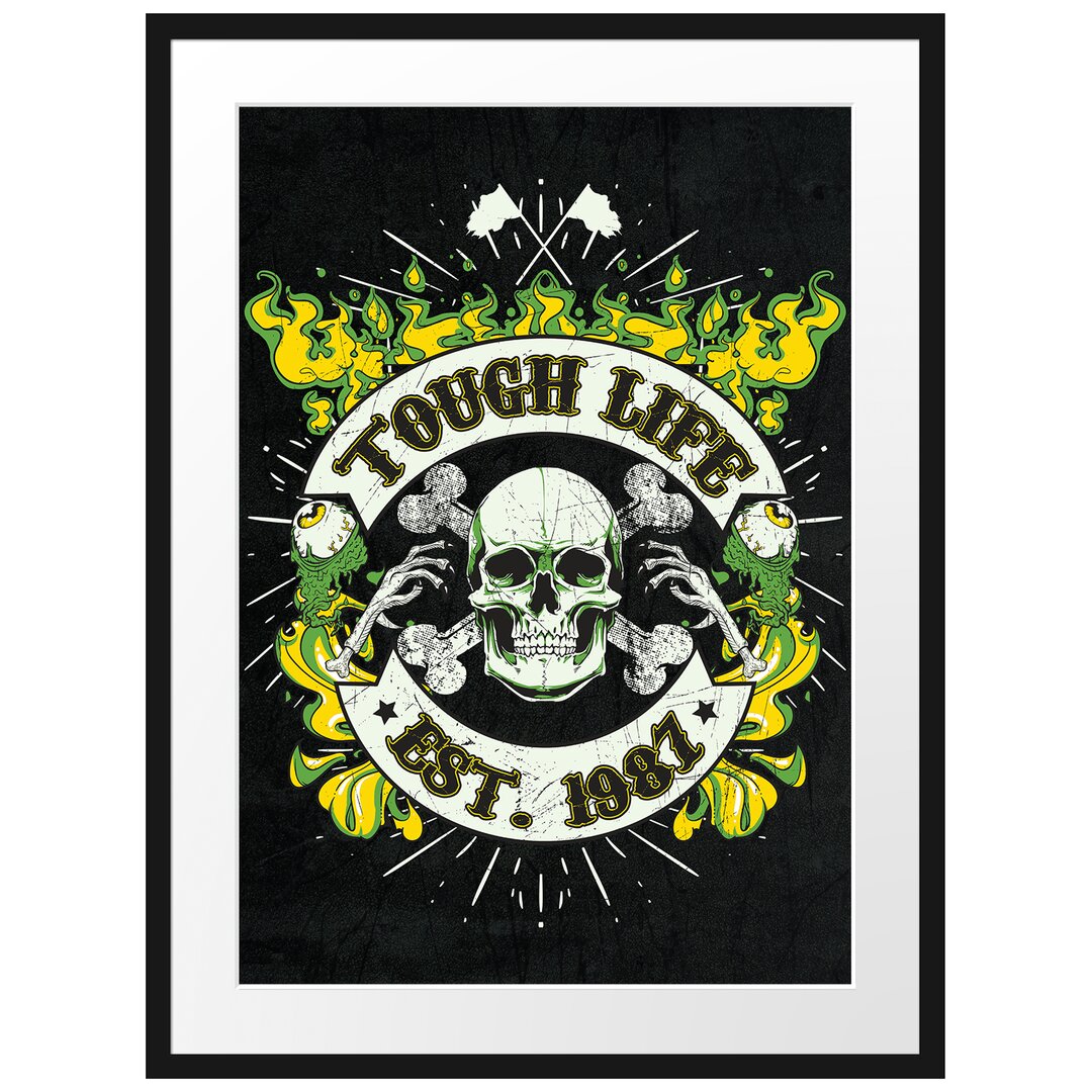 Gerahmtes Poster Tough Life Schwarz