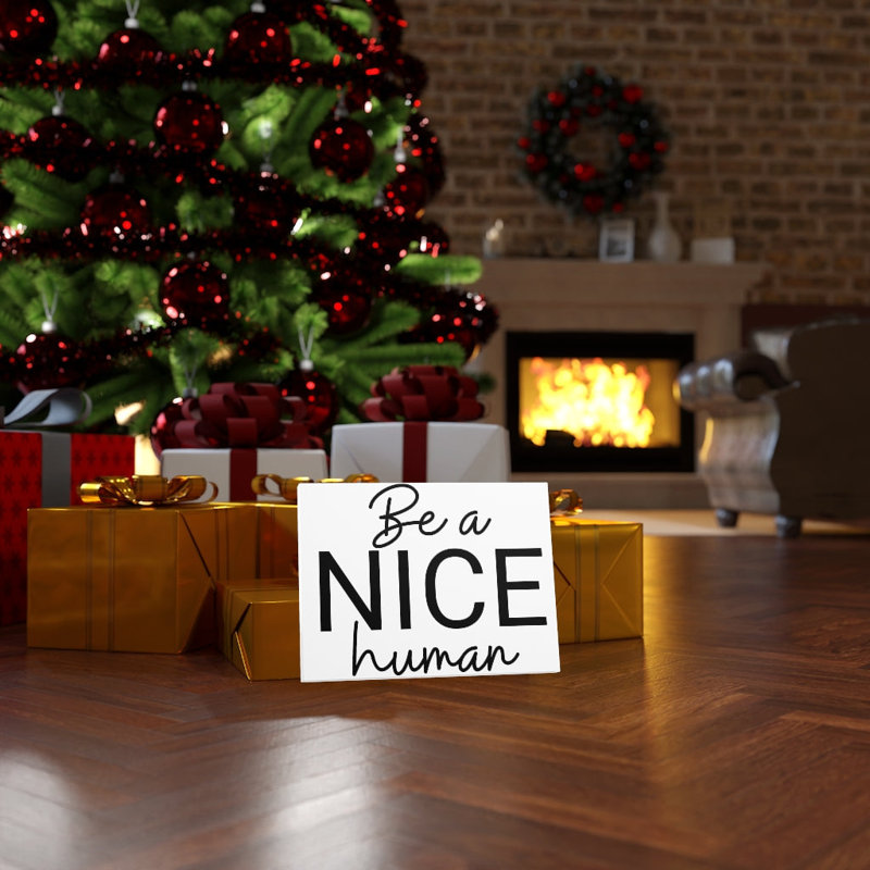 Be Nice Human - Wrapped Canvas Print, 46cm H x 61cm W