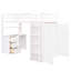 Lit mezzanine simple avec bureau et tiroirs - Blanc. Construction en bois massif pour une stabilité optimale. Optimisez votre espace de vie. 165 cm (H) x 199 cm (L) x 112 cm (l). Bureau-penderie blanc. Matériaux. Embellissez votre chambre.