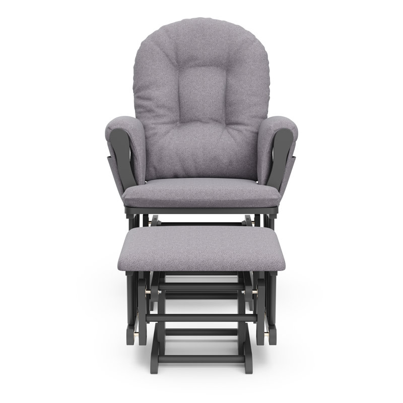 Fauteuil oscillant avec repose-pieds Hoop, Tourbillon gris ardoise, gris