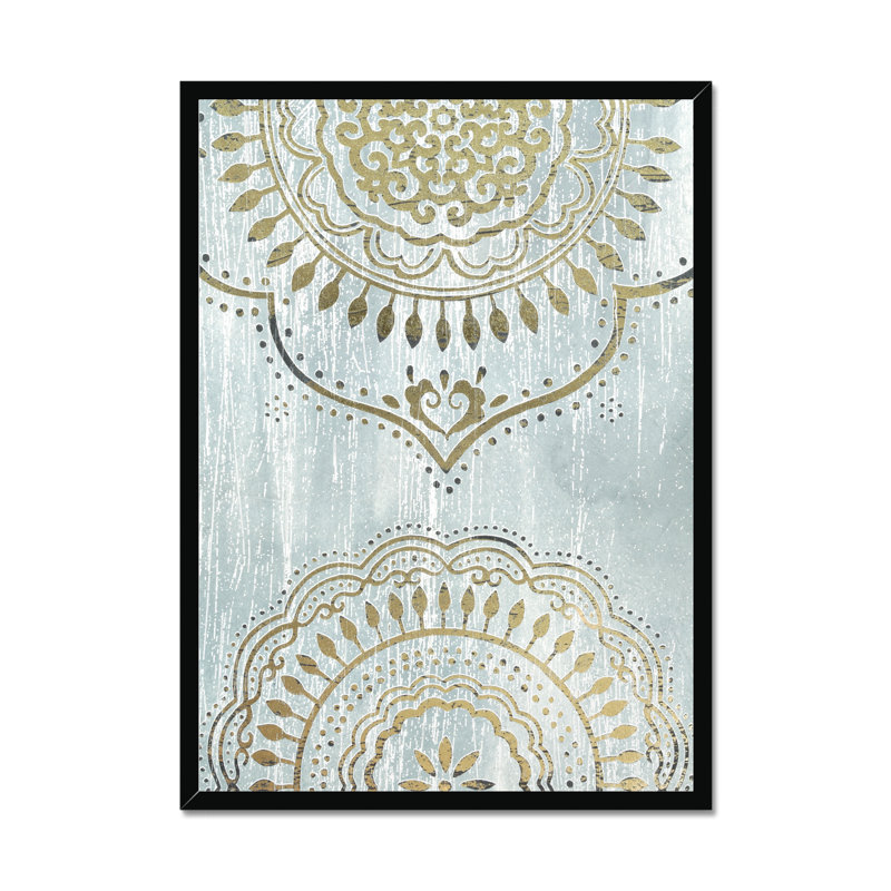 Indigo Mandala I by June Erica Vess - Print, 34cm H x 24cm W, Black Framed Paper Print