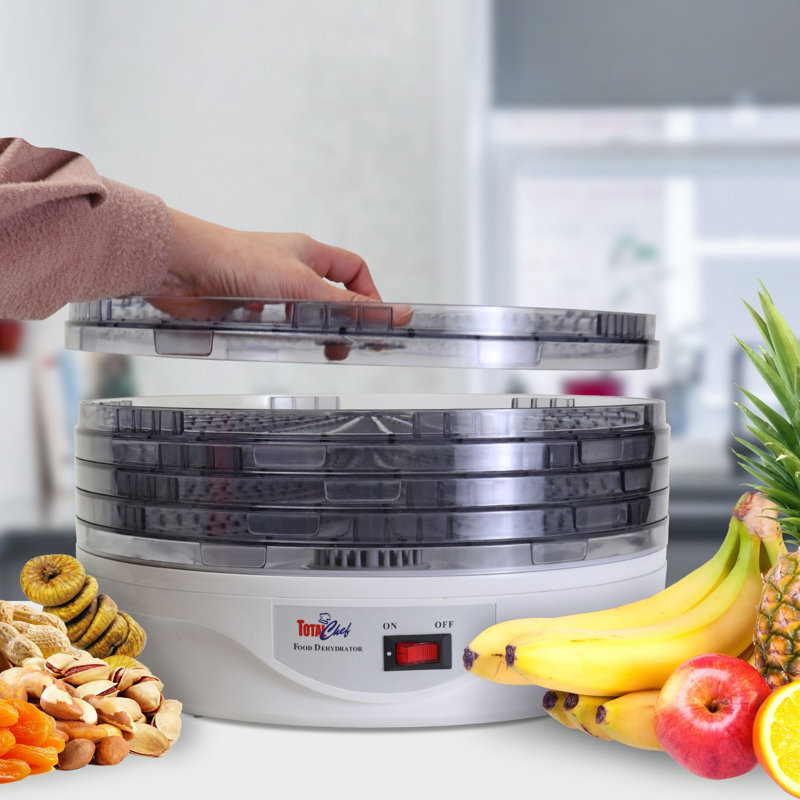 Déshydrateur d'aliments de comptoir Total Chef, séchoir à fruits et légumes à 5 plateaux