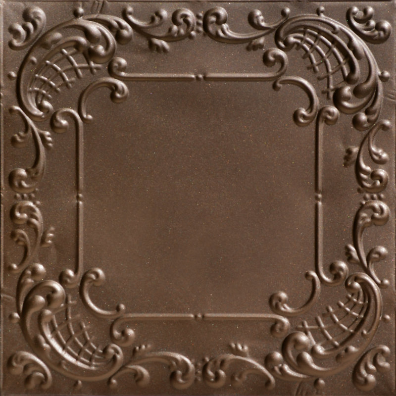 Baby's Breath 2 ft. x 2 ft. Nail-up Tin Ceiling Tile, Bronze