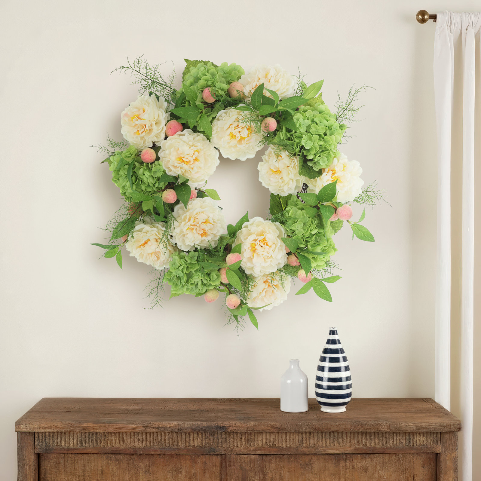 Wallis 23" Peony Wreath