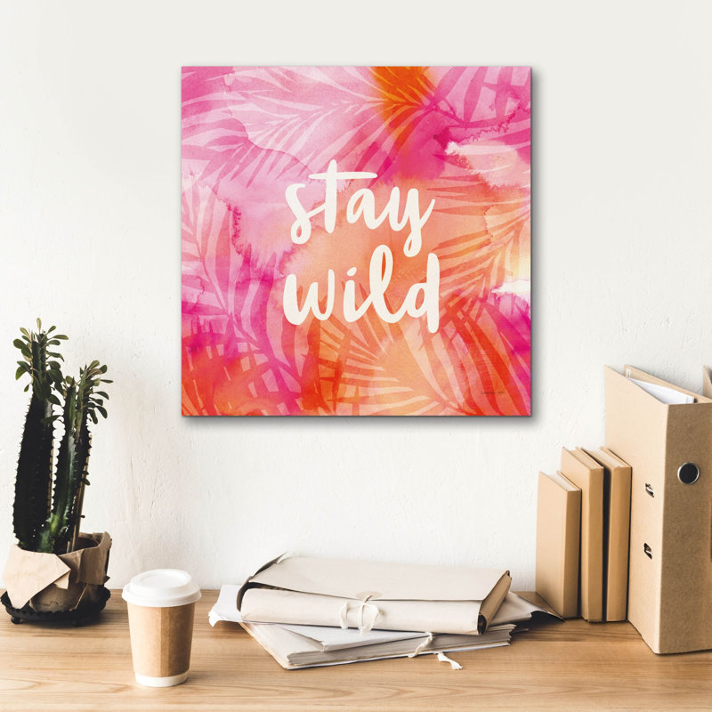 «Boho Tropical Sign 1» par Danhui Nai, art mural sur toile, H 18 po x l 18 po