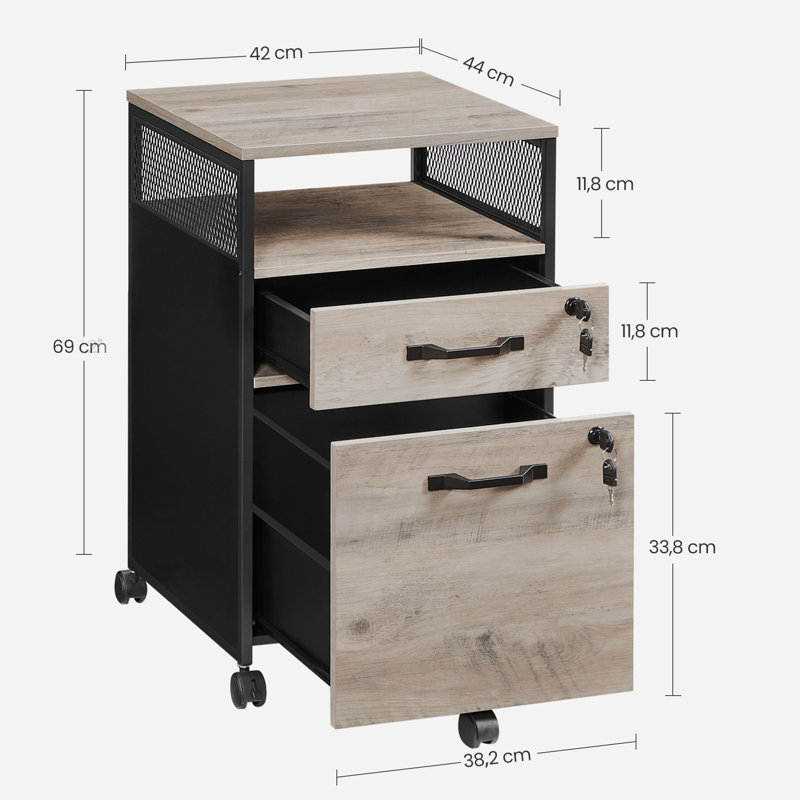 Alican 42cm Wide 2 -Drawer File Cabinet