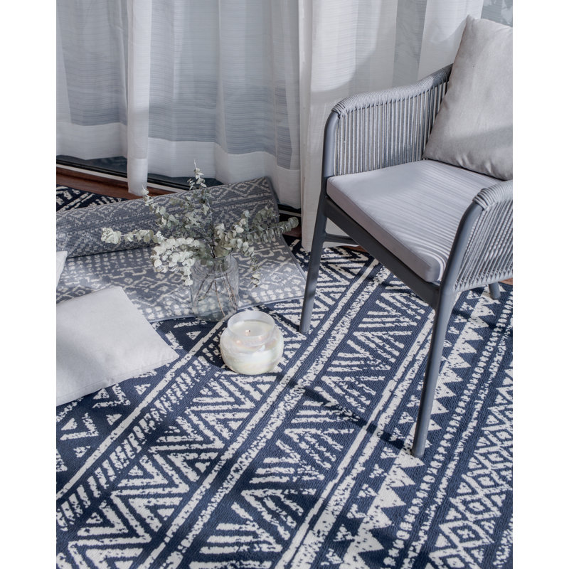 Tapis gris à tissage plat Aitana, Rectangle 5 pi x 7 pi