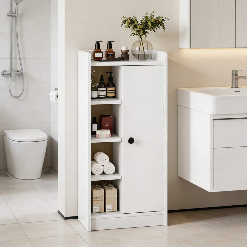 Engineered Wood Freestanding Linen Cabinet