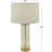Glass Transparent Base Gold Table Lamp with Drum Shade-105653717