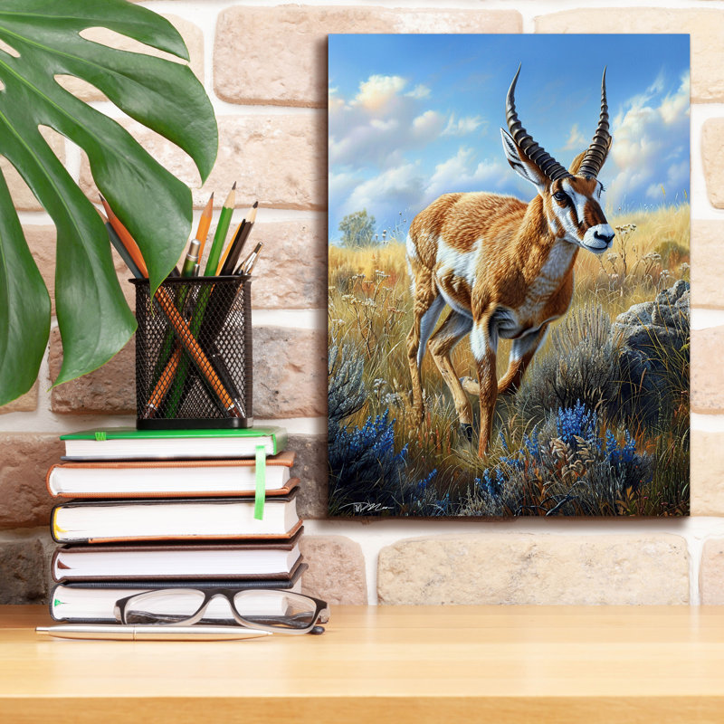 «Antelope» par Momart, art mural sur toile, H 16 po x l 12 po x P 0,75 po