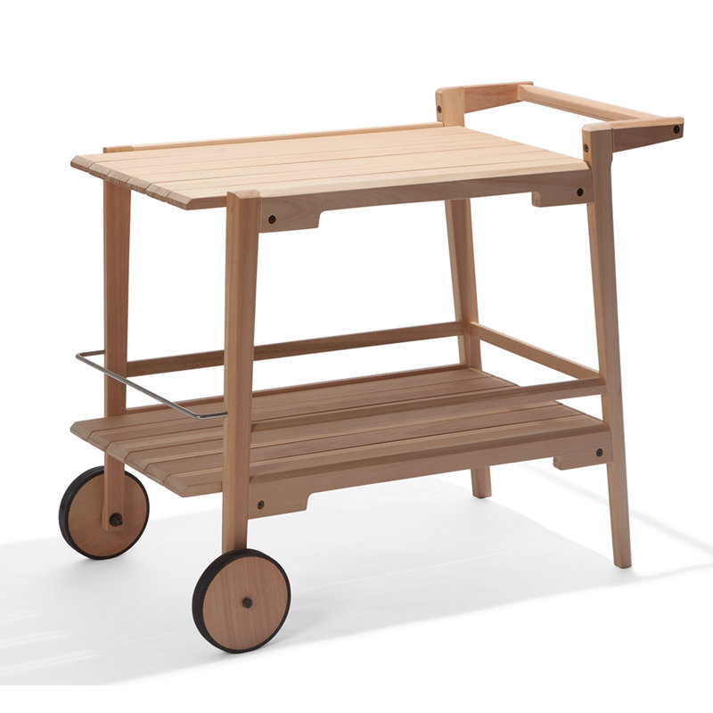 Chariot-bar en bois eucalyptus Marvine