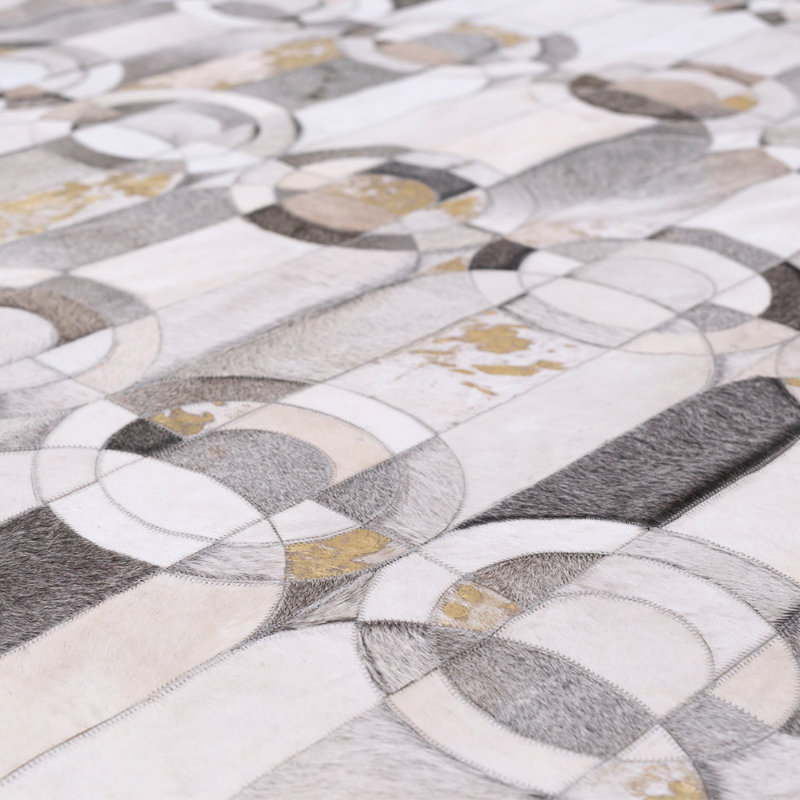HANDPICKED BY ART HIDE Cowhide Geometric Area Rug, Rectangle 5'8.9'' x 7'10''