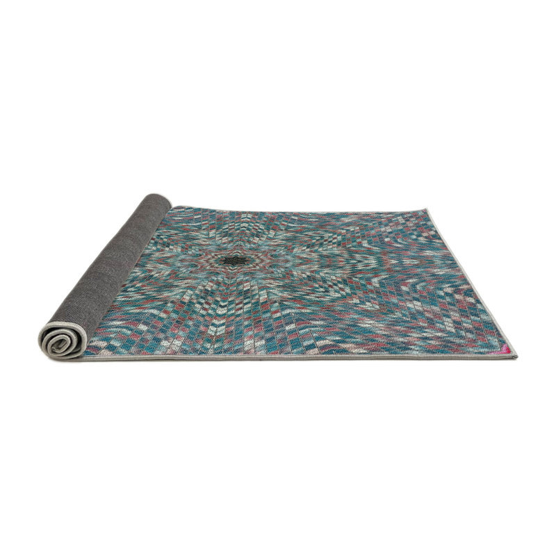 Tapis gris/vert à tisser électrique, Rond 3 pi