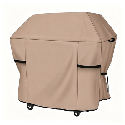 400D Silver Coated BBQ Grill Cover, Double Stitched Waterproof Grill Protector with Top Sealing Tape, Side Handles, Breathable Windows, Adjustable Buckles & Zipper Storage Bag
