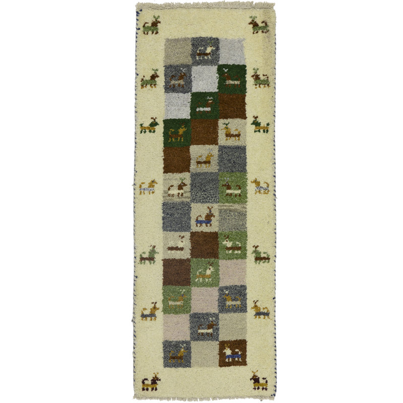 Tapis multicolore tribal 1 x 4 Indo Gabbeh