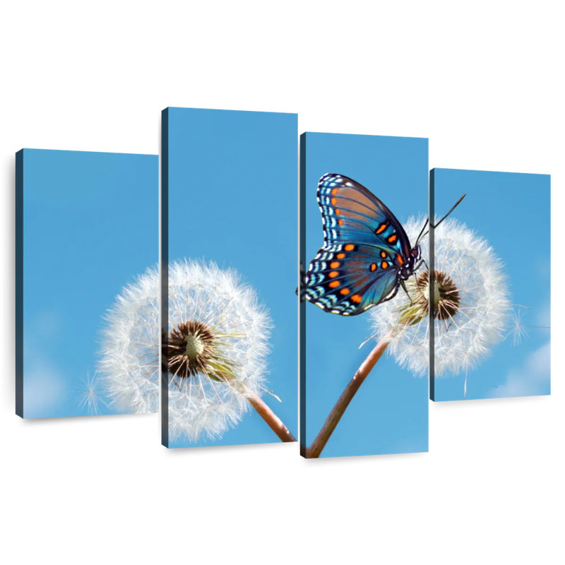 Brampt Butterfly On Dandelion, 32'' H x 52'' W