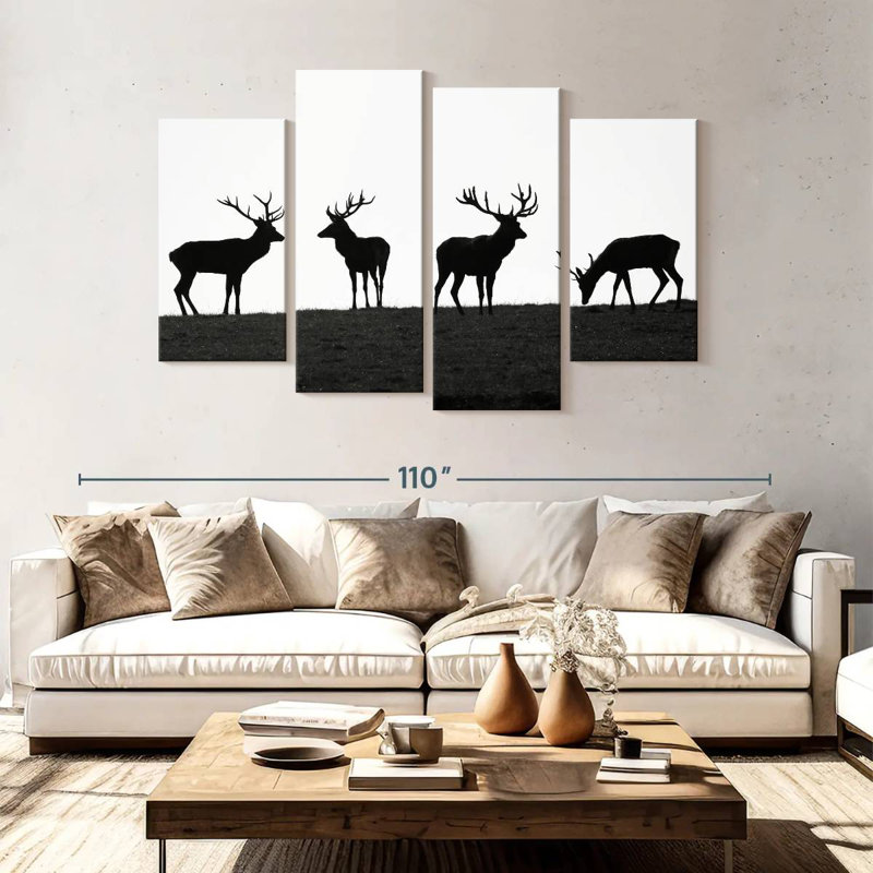Brampt Elk Deer Silhouettes, 54" H x 84" W