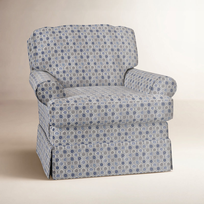 Fauteuil pivotant l 39,5 po Allenford, Bleu fumé performance multicolore