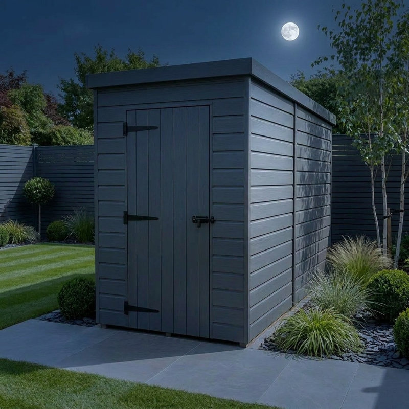 Total Sheds 4ft x 10ft Composite Pent Garden Shed - Single Door - No Windows - EPDM Rubber Roof - UK Manufactured