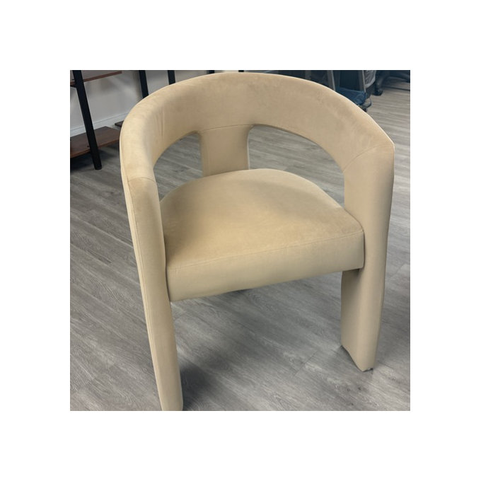 Modern Upholstered Barrel Dining Chairs (Set of 2) - White Sherpa